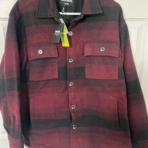 Bench Men's Red and Black Jacket Shacket size M